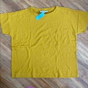 NWT Mustard Loft Short Sleeves Top Size L Petite